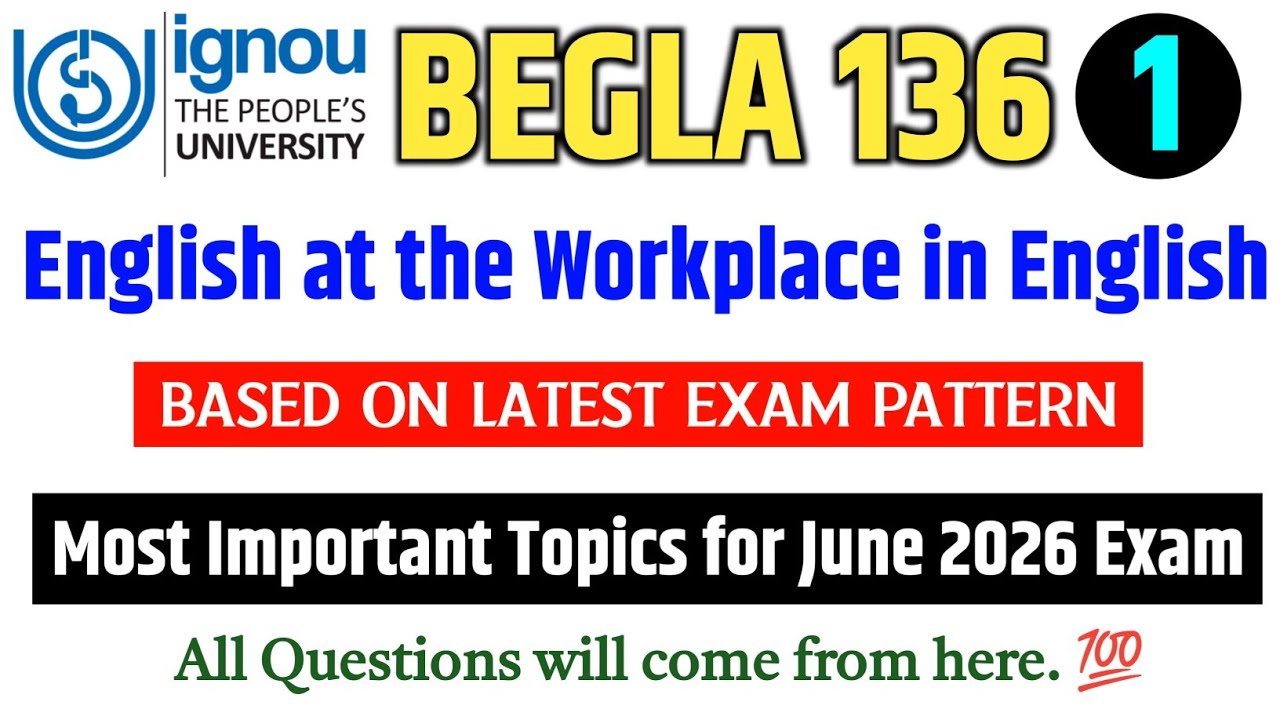 BEGLA 136 Important Questions June 2026 Exam | IGNOU BEGLA 136 Important Questions 2026