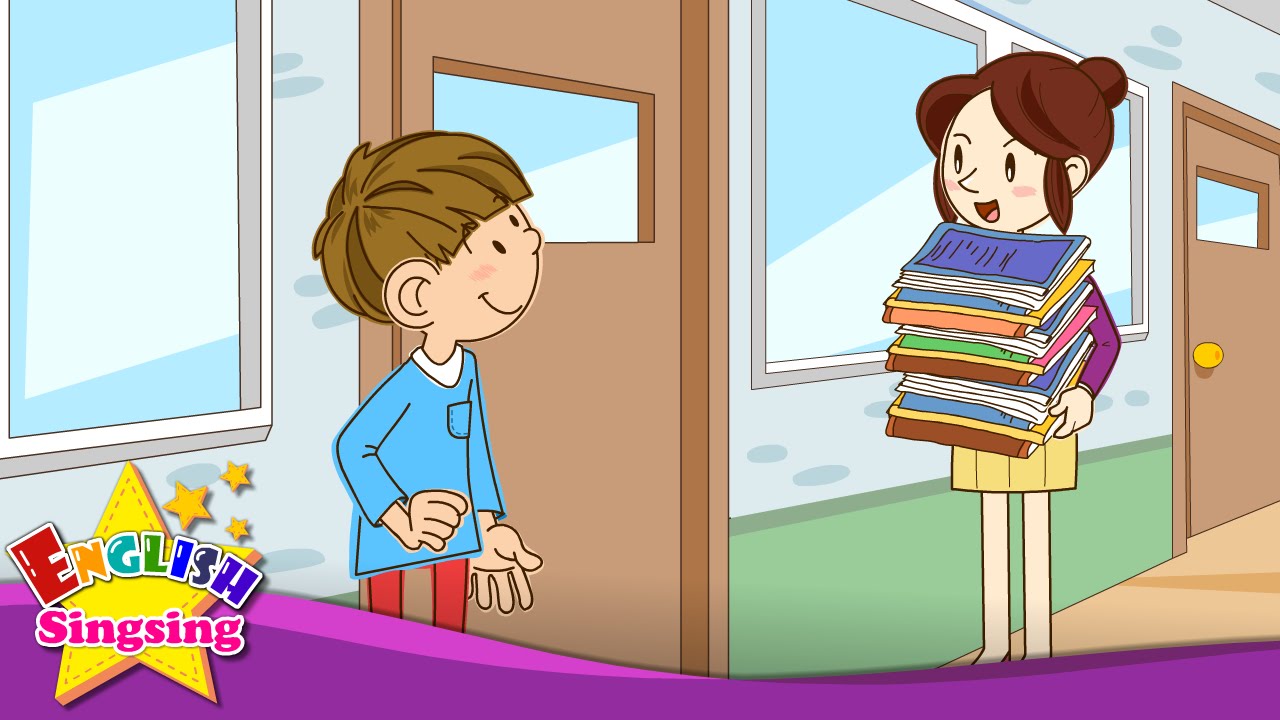 Open the door. Close the door. (Imperative sentence) - Educational English song - Sing a song loudly