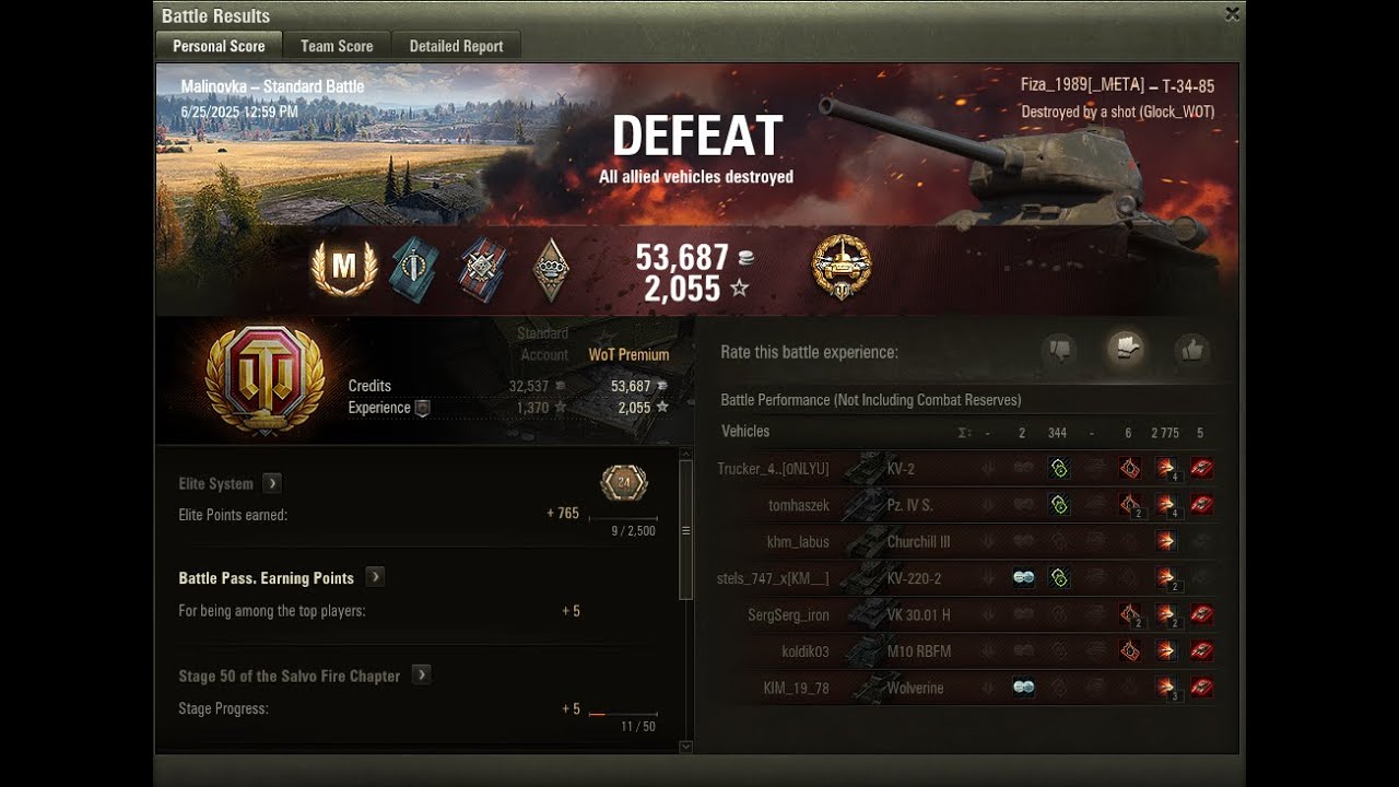 T-34-85 2.8k damage 5 frags