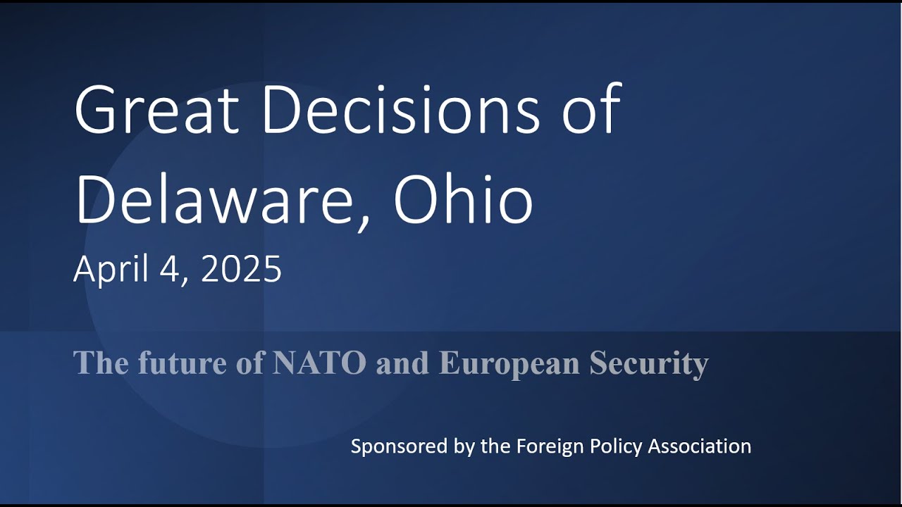 The Future of NATO and European Security (April 4, 2025)