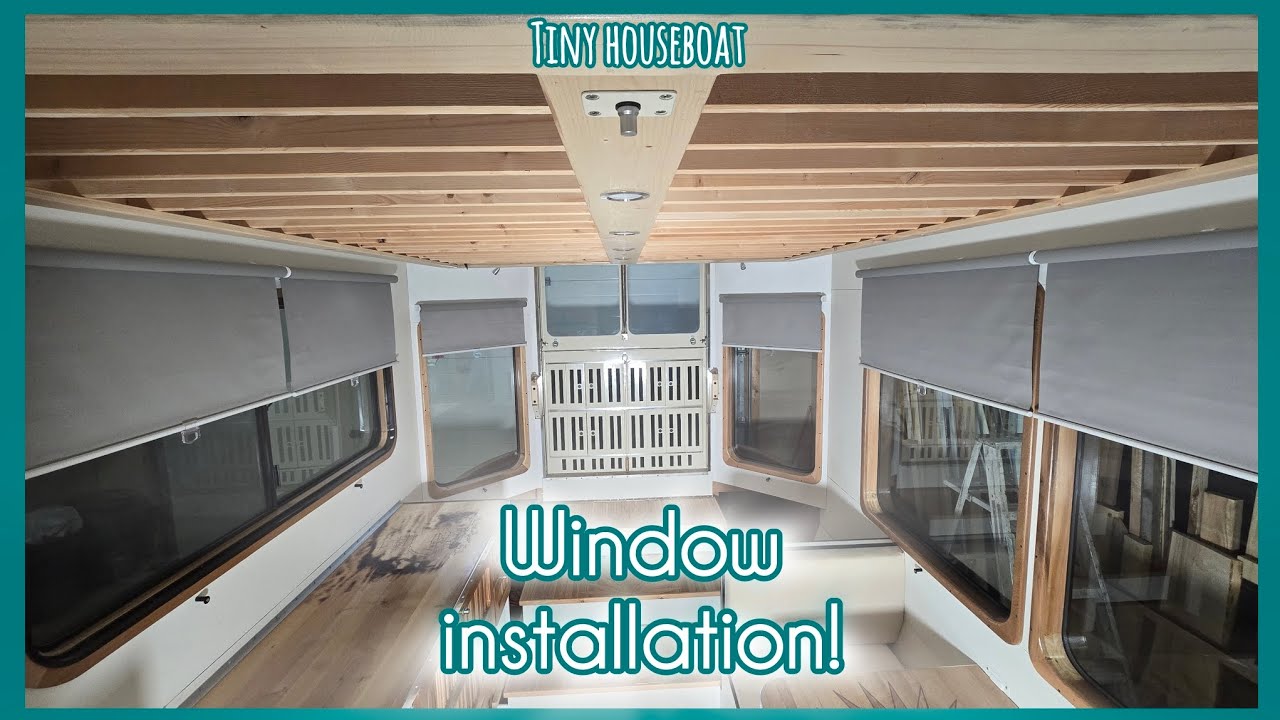 Window Installation Tiny Houseboat Part 26