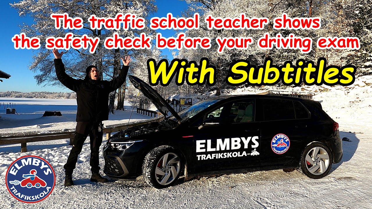 The traffic school teacher do the safety check before driving exam for car [4K] With subtitles!!!!!!