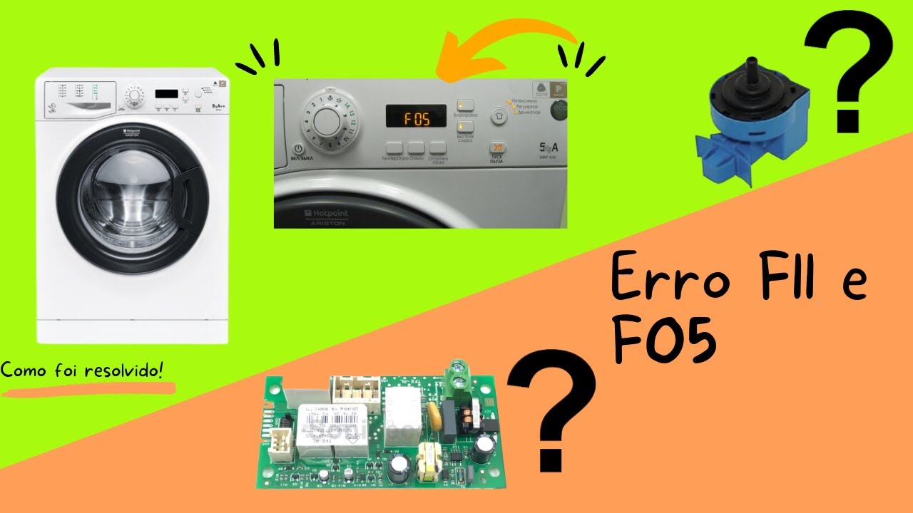 Máquina de lavar roupa Hotpoin Ariston / Indesit com erro F11 e F05