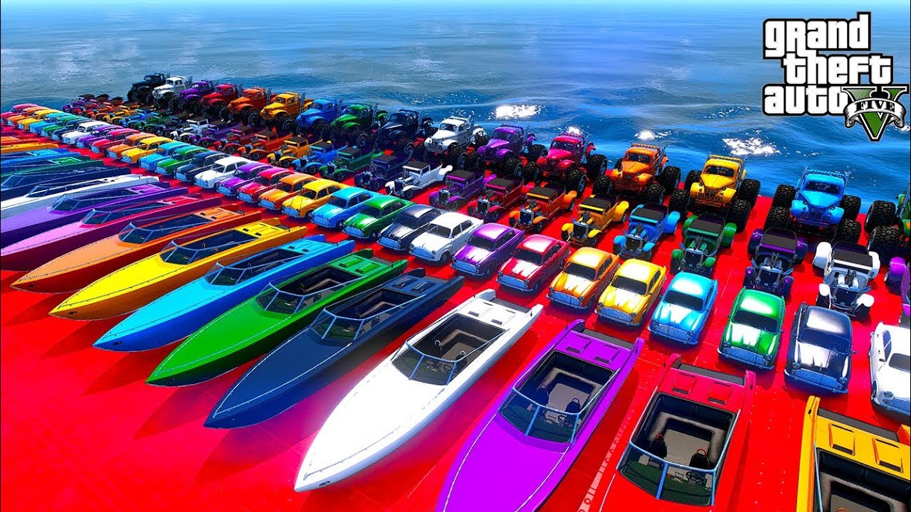 Insane GTA 5 Stunt Racing Madness with Spider-Man Driving Supercars, Bikes and Monster Trucks