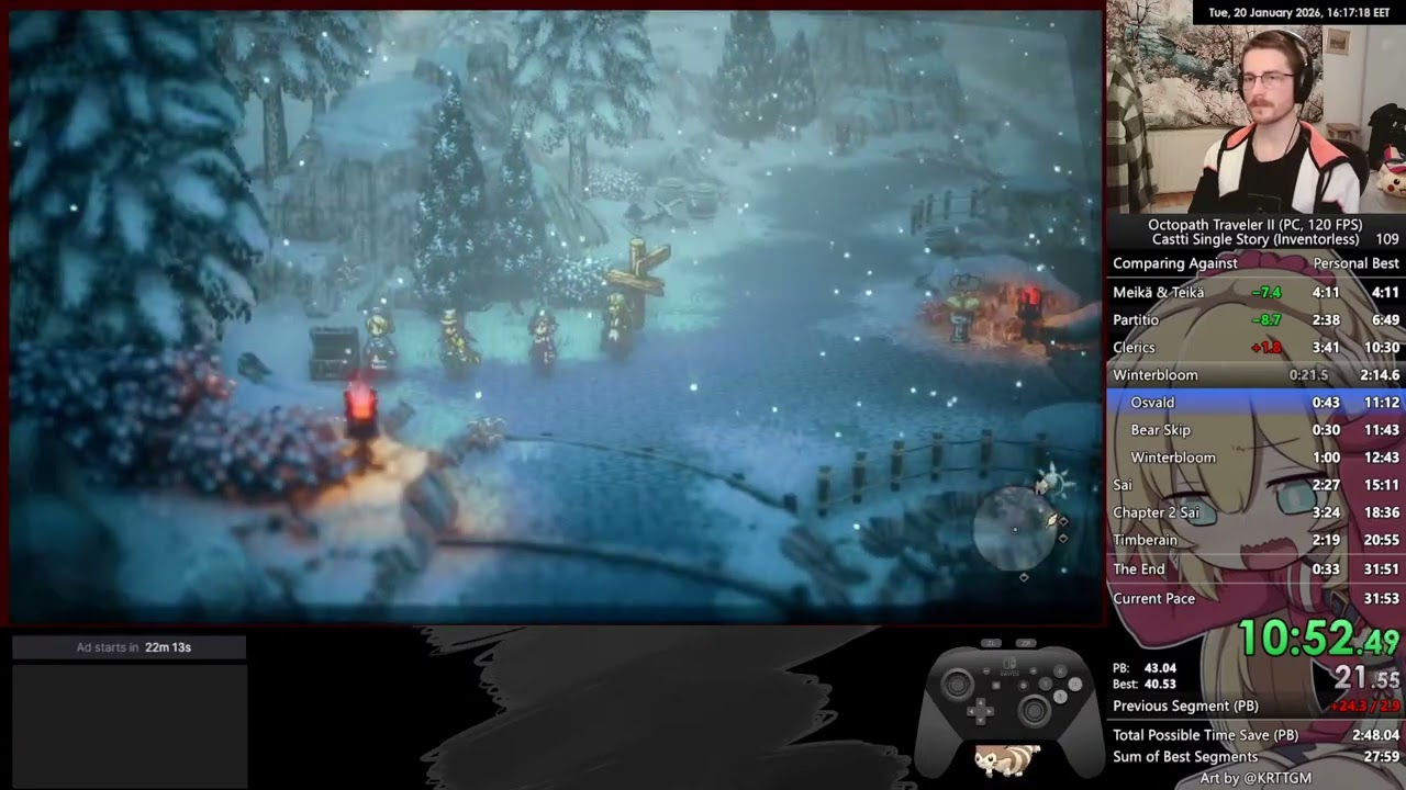 PB 31:51 | Castti Single Story (Inventorless) - Octopath Traveler II (PC, 120 FPS) speedrun