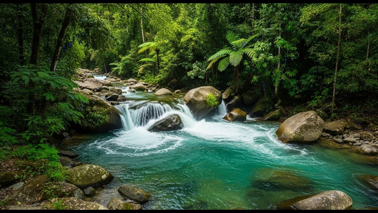 Gentle River for Sleep and Relaxation – Natural Night Ambience