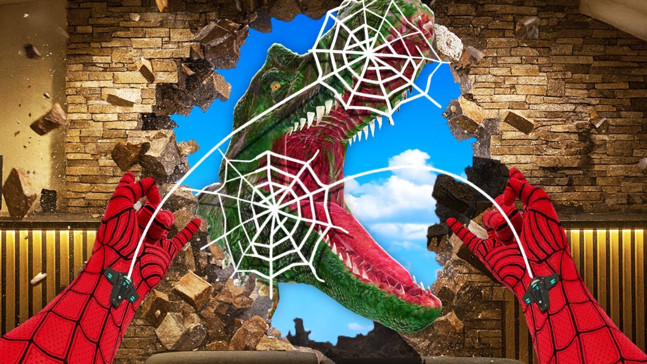 I literally became Spiderman and Webbed T-Rex (Spatial Web Shooter VR)