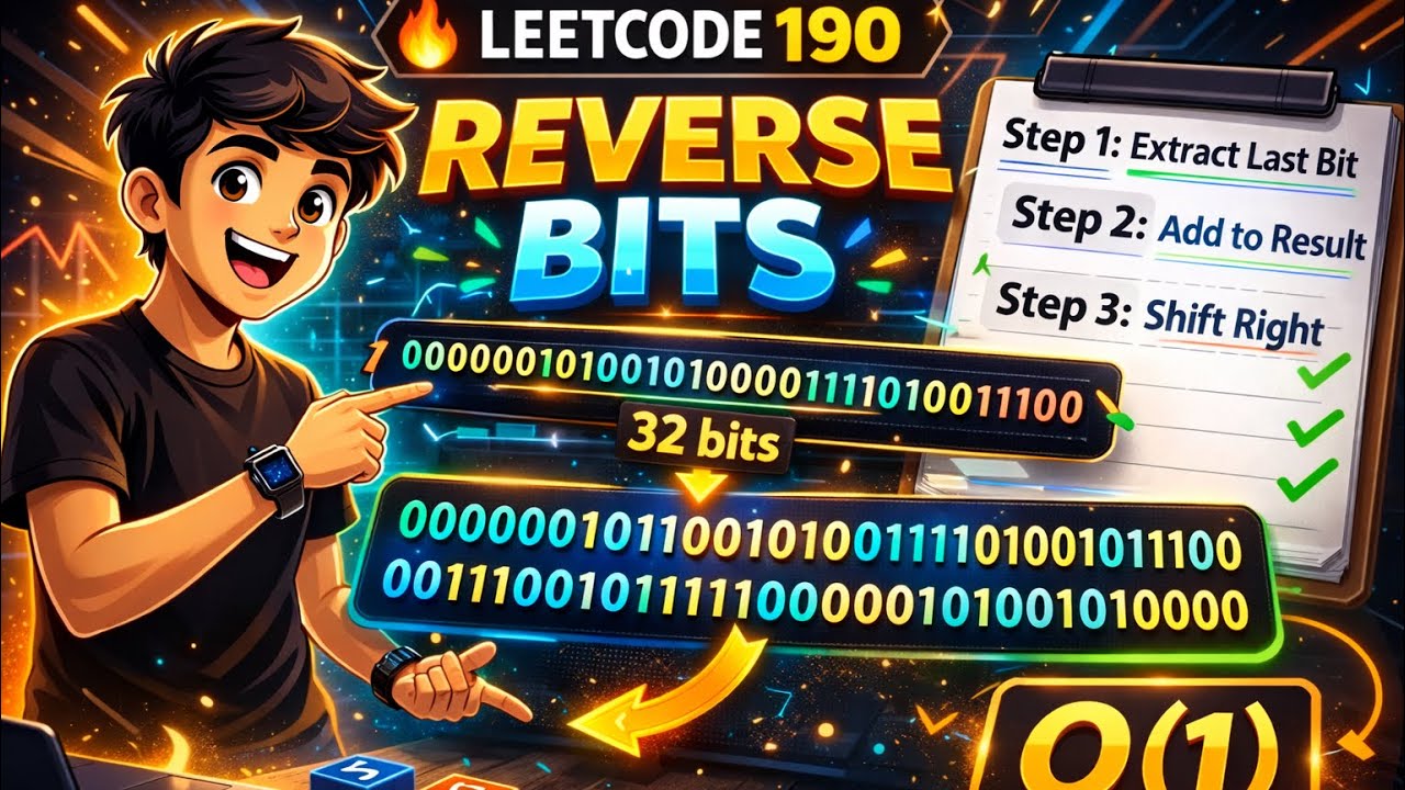 LeetCode 190 | Reverse Bits 🔥 | Bit Manipulation Made Easy | O(1) Solution | Coding Interview