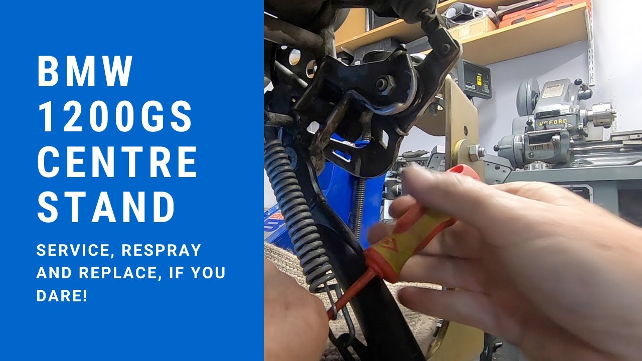 BMW 1200GS refitting the centre stand after spraying