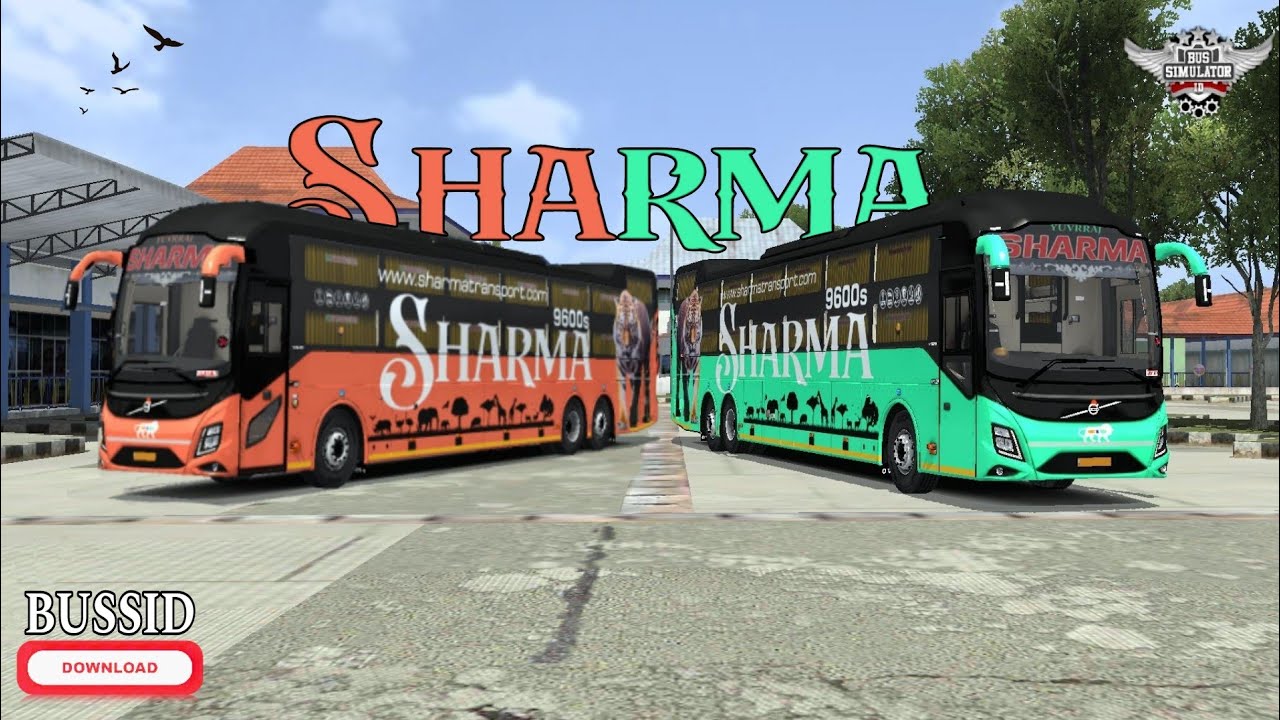 Sharma transport Volvo 9600s tiger livery | Volvo 9600s mod for Bussid | PBS game