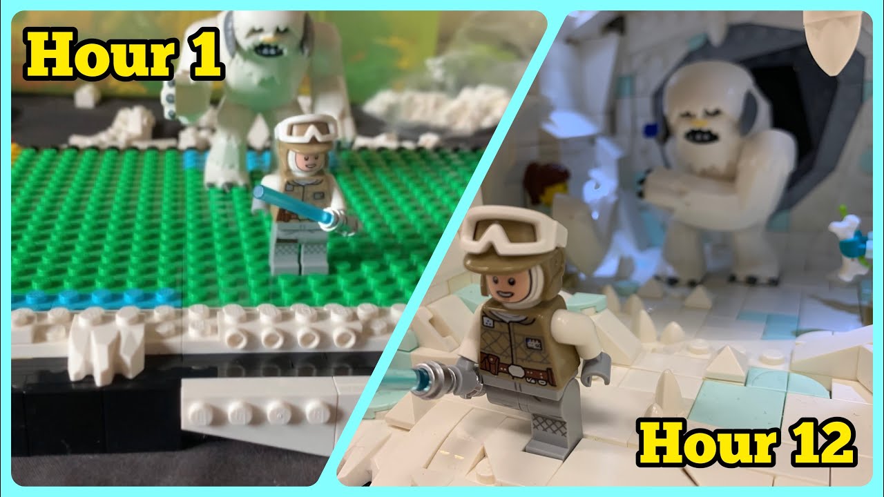 I built a Lego Hoth Wampa Cave as fast as possible!