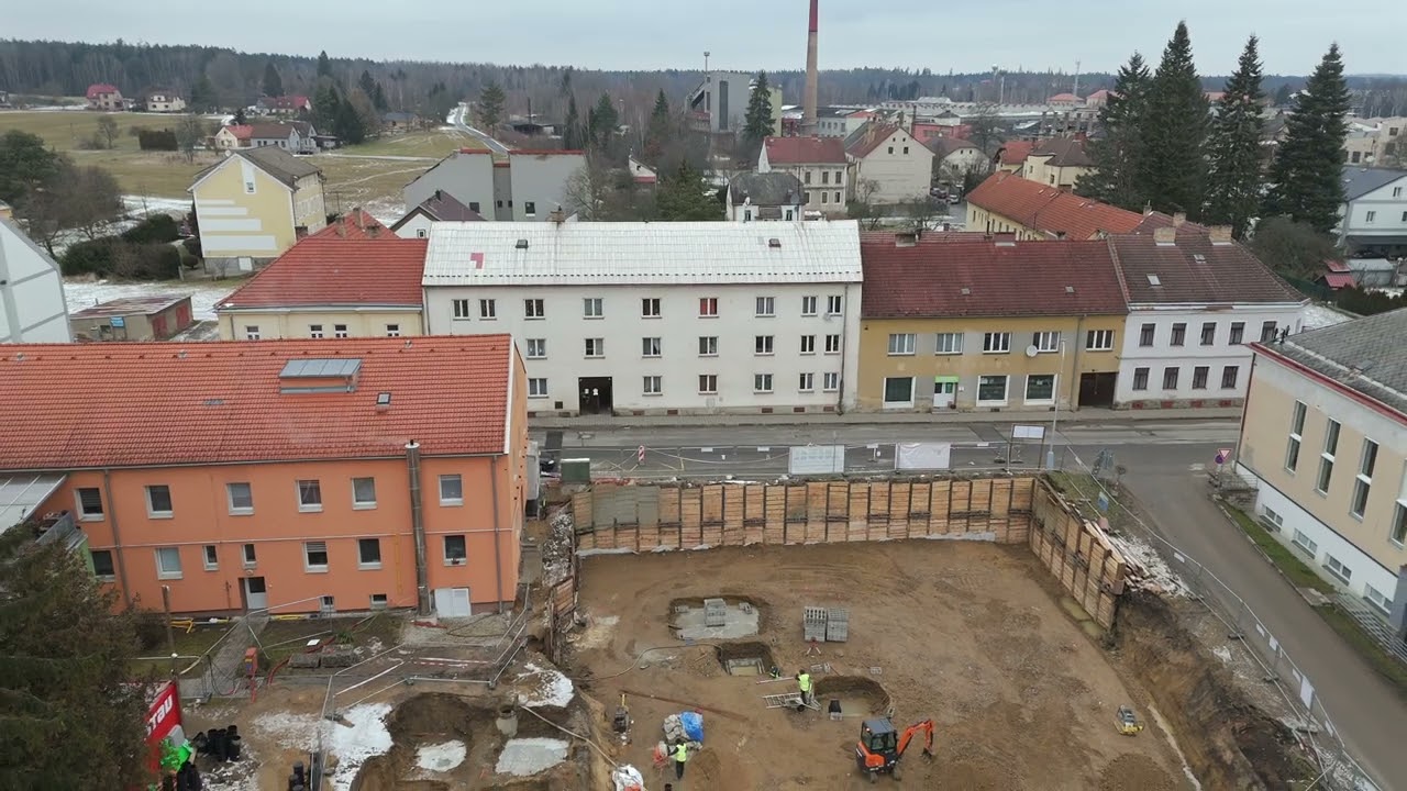 České Velenice přelet nad novými stavbami