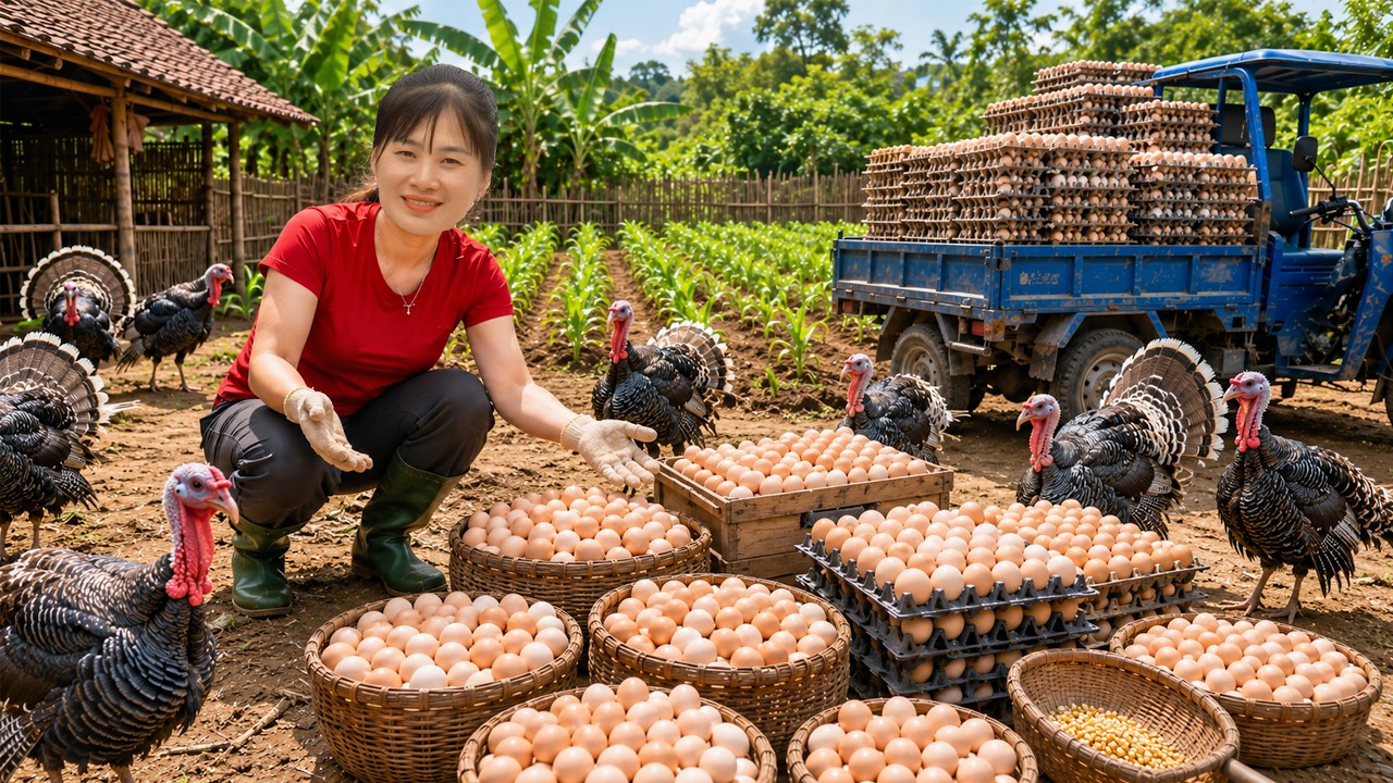 Harvesting 1000+ Fresh Chicken Eggs | Farm To Market & Planting Corn