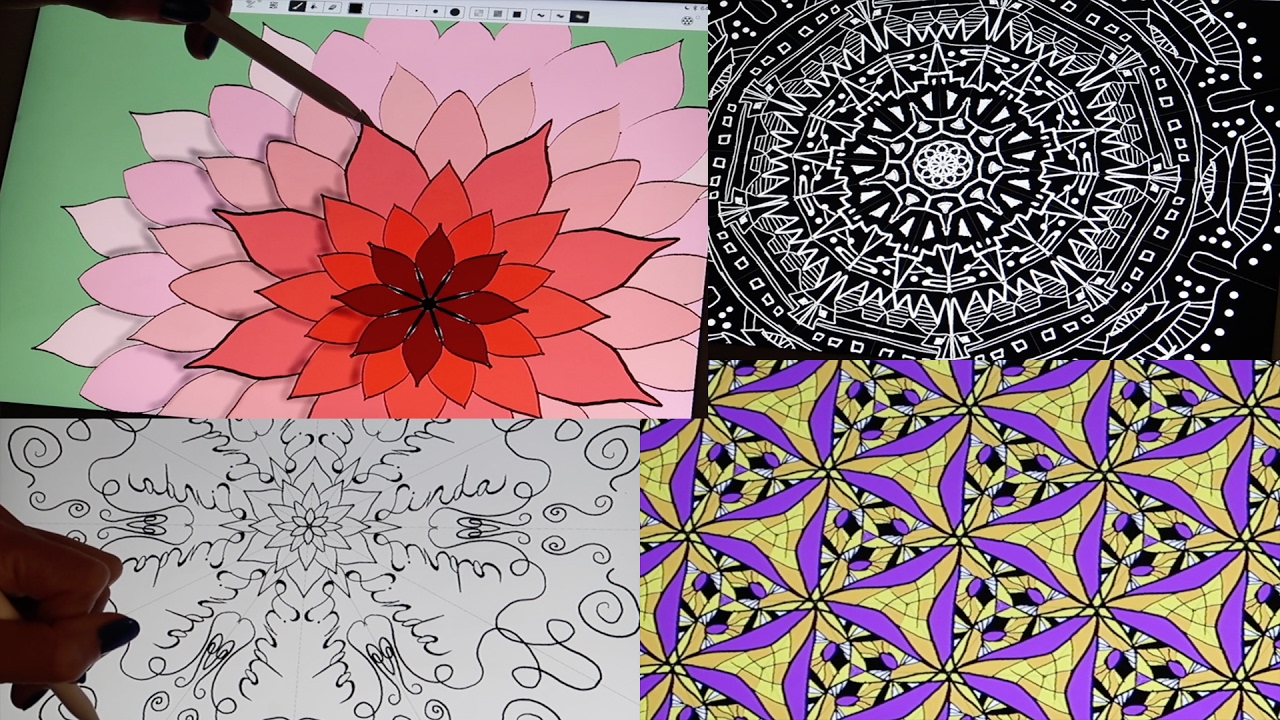 (ASMR) Satisfying, Soothing Kaleidoscope Drawing & Painting (Whispered)