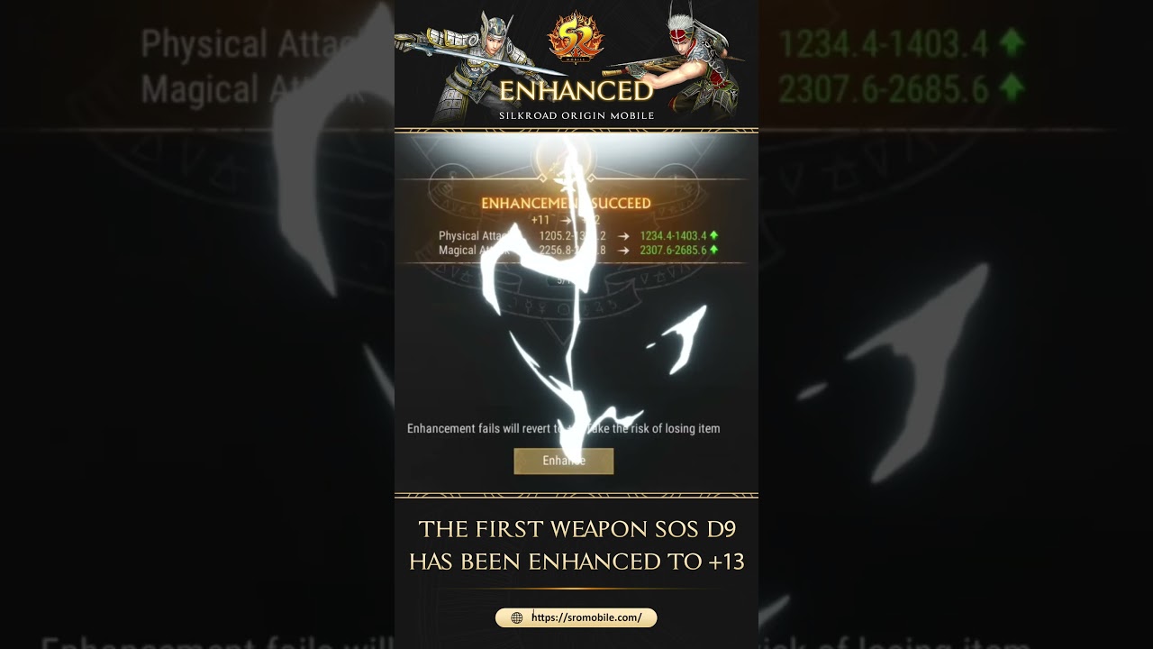 The First Weapon SOS D9 Has Been Enhanced To +13 | Silkroad Origin Mobile  #silkroadoriginmobile