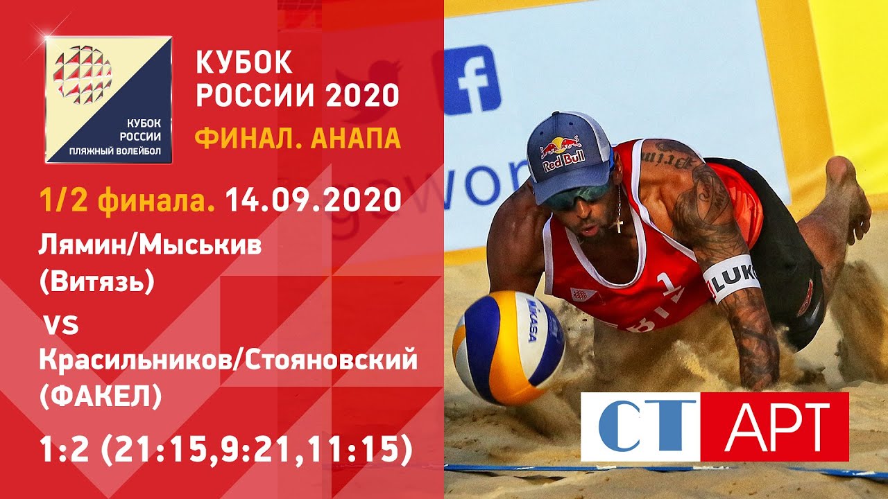 Полуфинал🏐 Лямин/Мыськив - Красильников/Стояновский/Кубок России-2020/Пляжный волейбол/Анапа