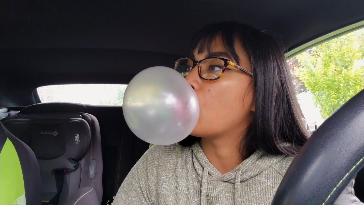 ASMR Gum Chewing In My Car 🚗  Lofi + Rambles + Blowing Bubbles