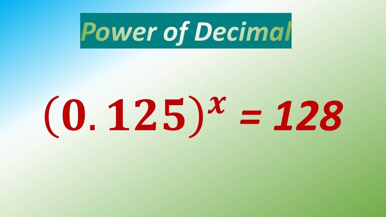 An exponent problem with decimal base || Basic Algebra || Middle School Maths
