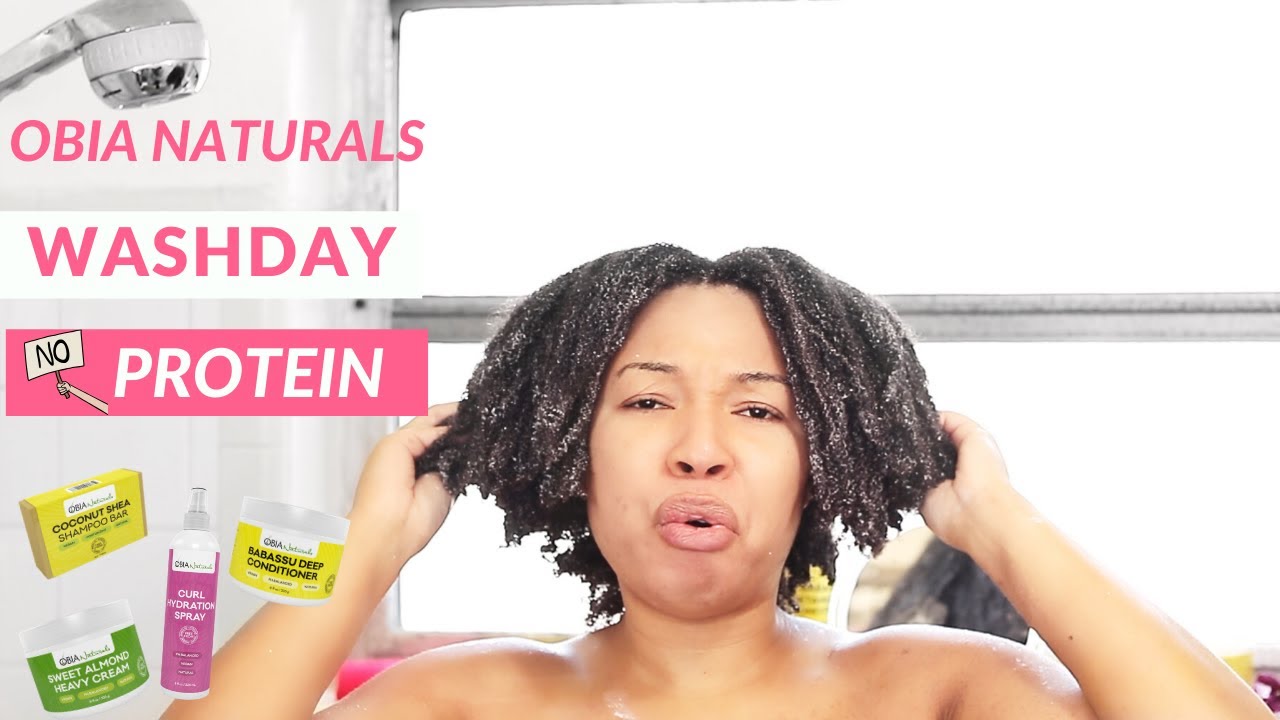 A PROTEIN FREE WASHDAY USING OBIA NATURALS| TYPE 4 HAIR| LEAVE IT 2 NESSA
