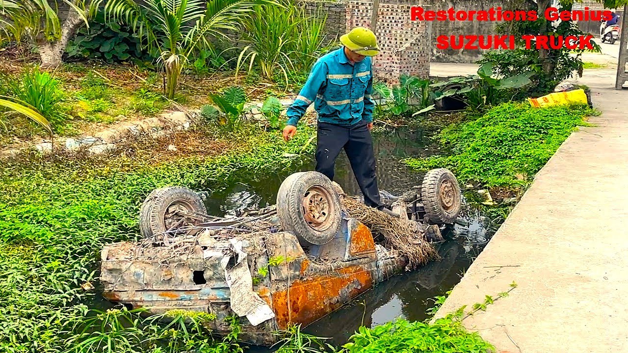 Restoration Of Old SUZUKI Truck Damaged In River Accident // Complete Restoration Of SUZUKI Vehicle