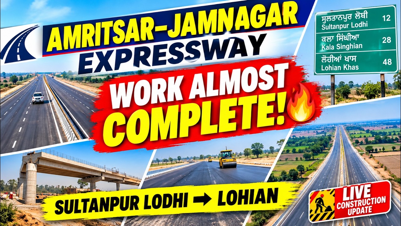 Amritsar Jamnagar Expressway Construction update Sultanpur Lodhi to Kala Singhia Lohian Road