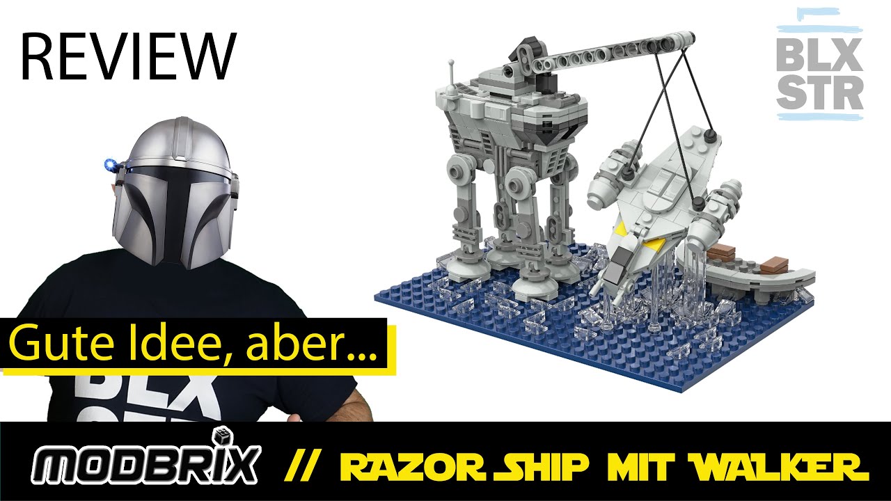 Gute Idee, aber... MODBRIX RAZOR SHIP MIT OI-CT WALKER CRANE 🚀 Klemmbaustein Mini-Diorama ▶️ REVIEW