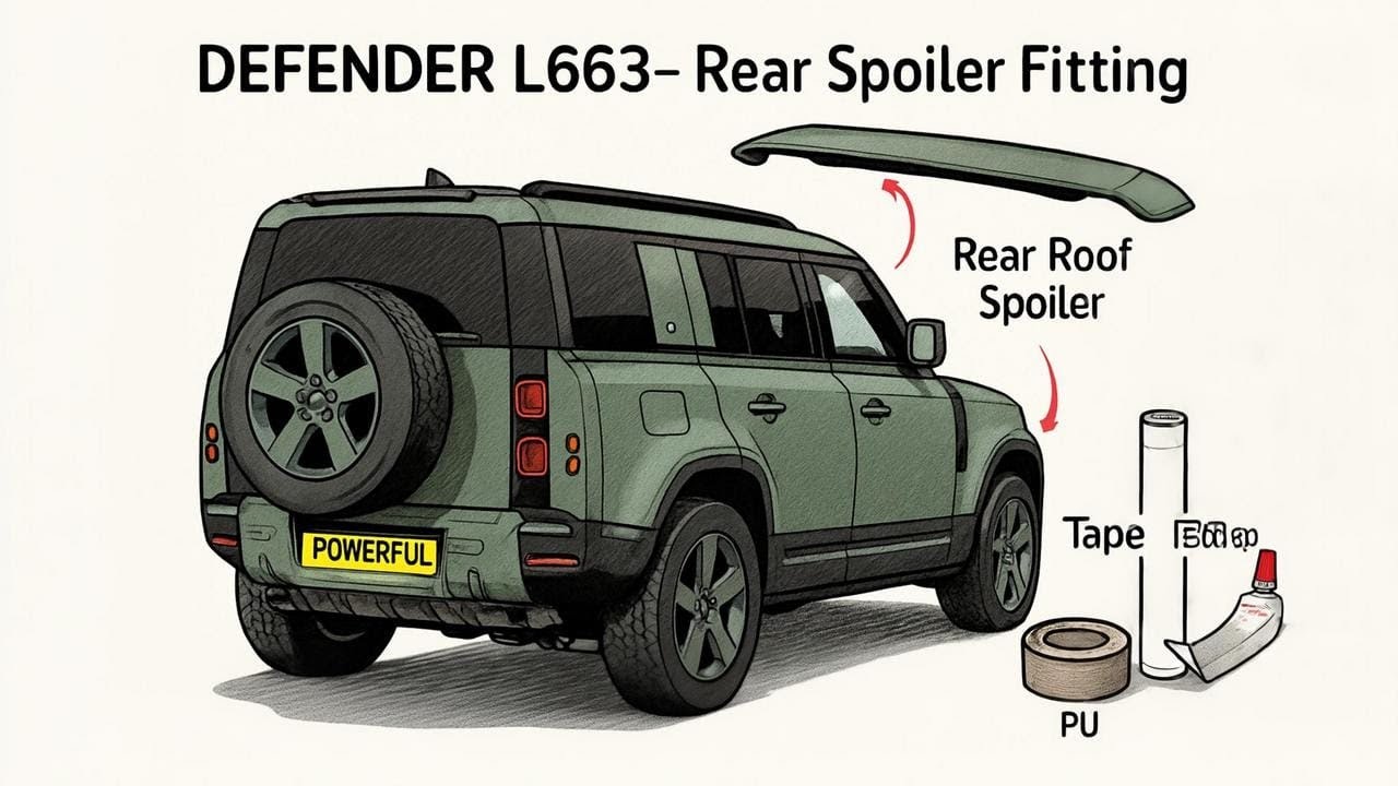 Новый задний спойлер Land Rover Defender L663 — примерка и демонстрация