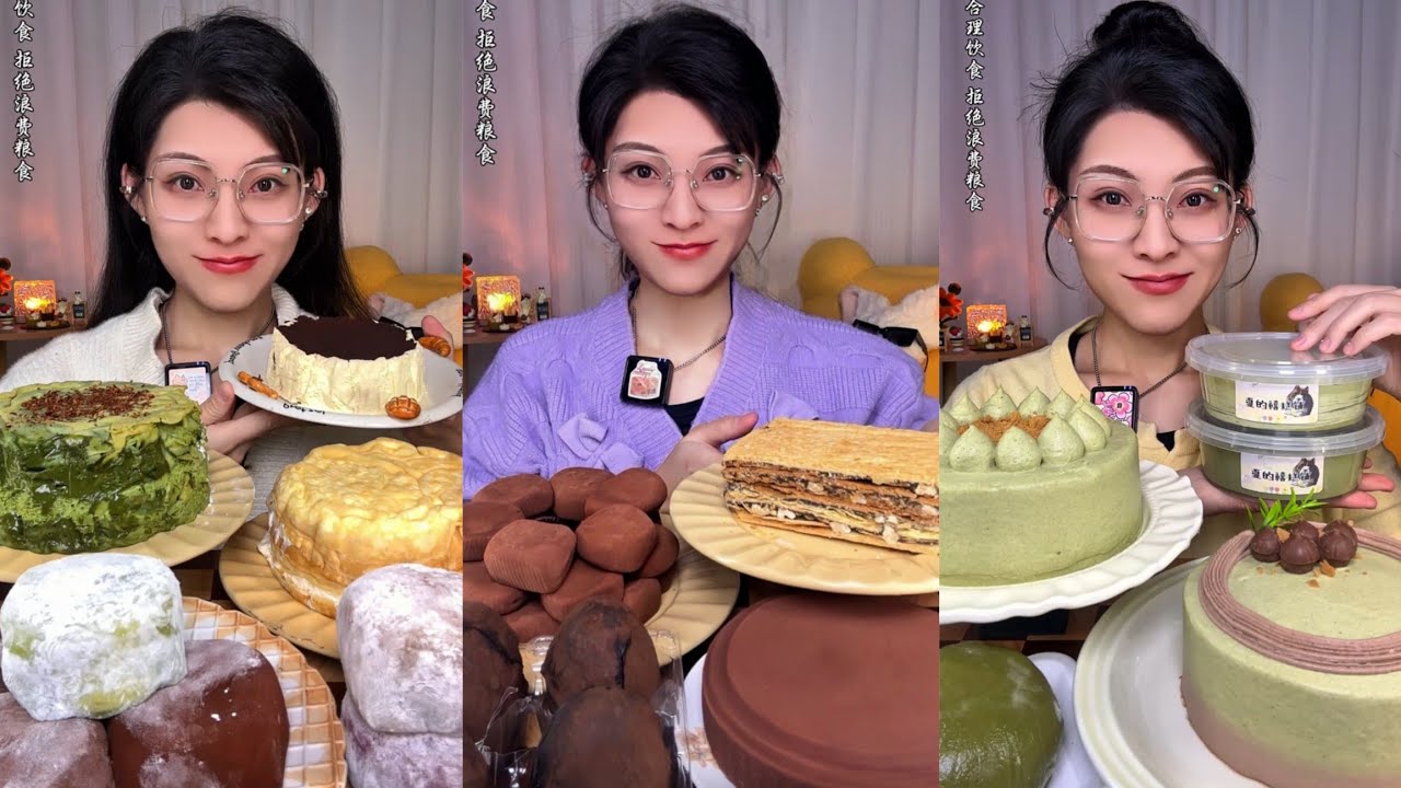ASMR] Dessert Mukbang🎂🍦🍰🍮 (Creamy Crepe Cakes) 디저트 먹방 |Eating Sounds#cake #asmrcake #asmrcake