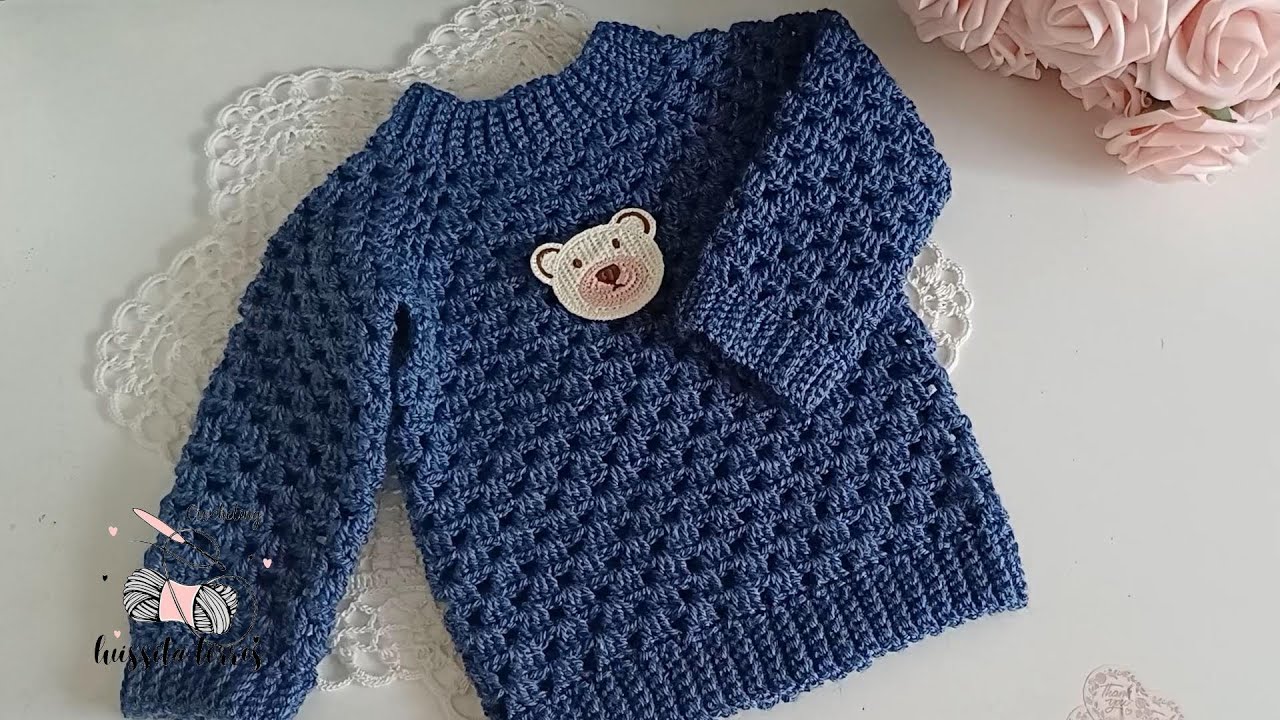 ¡GUAU! ¡Muy fácil! ¡Modelo de crochet de suéter punto de ganchillo🌿♥️ Ganchillo para bebé #crochet