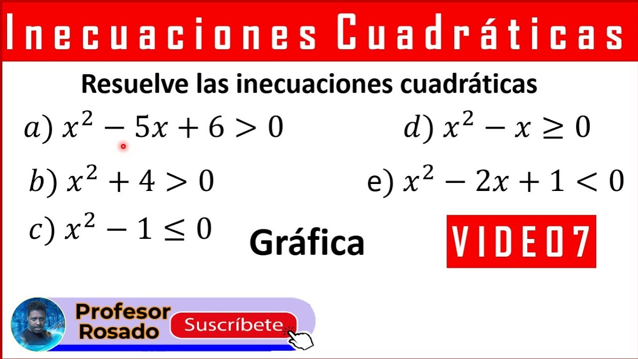 Inecuaciones Cuadráticas o de segundo grado|Video 7
