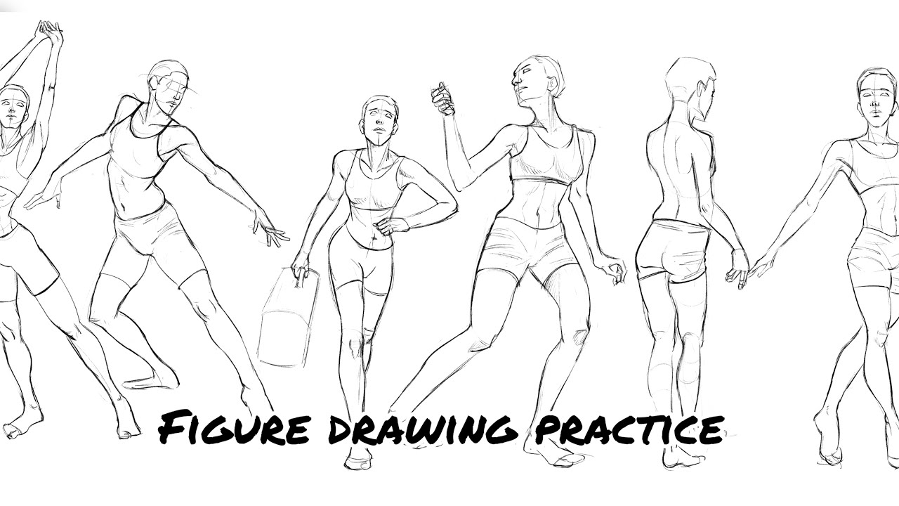 ☁️Figure drawing practice🎨timelapse 