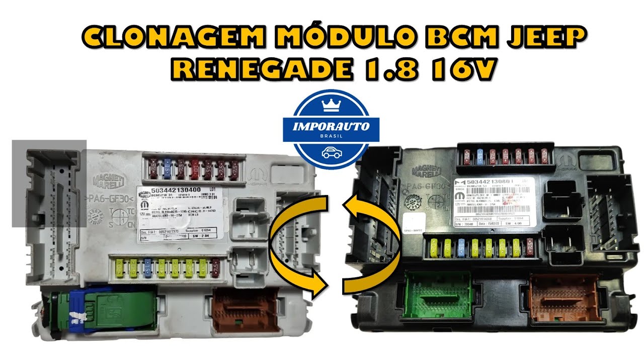 CLONAGEM OU PROGRAMAÇÃO MÓDULO BCM JEEP RENEGADE 1.8 16V