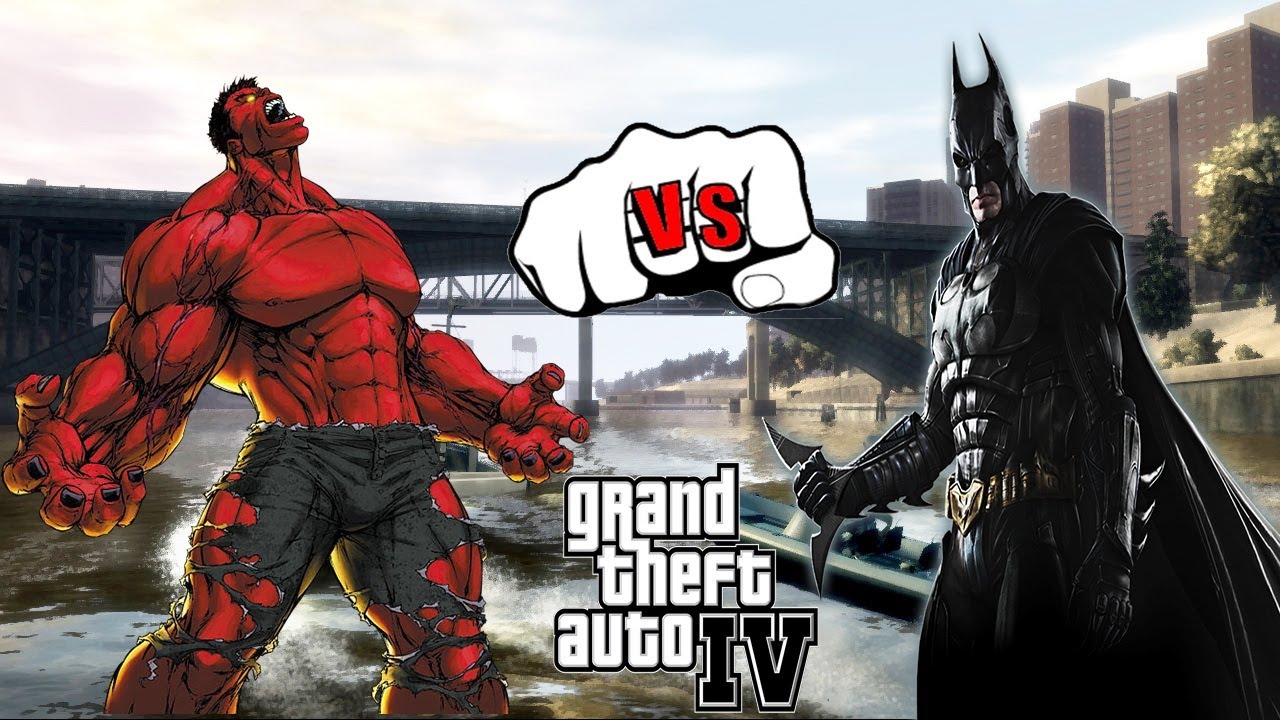 INJUSTICE BATMAN VS RED HULK - EPIC SUPERHEROES BATTLE - GTA IV