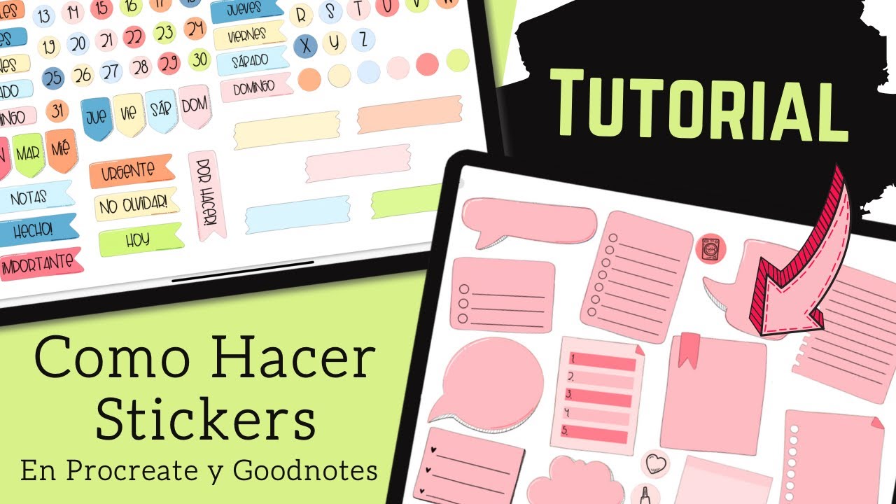 STICKERS DIGITALES DESDE CERO - TUTORIAL DE PROCREATE Y GOODNOTES EN ESPAÑOL
