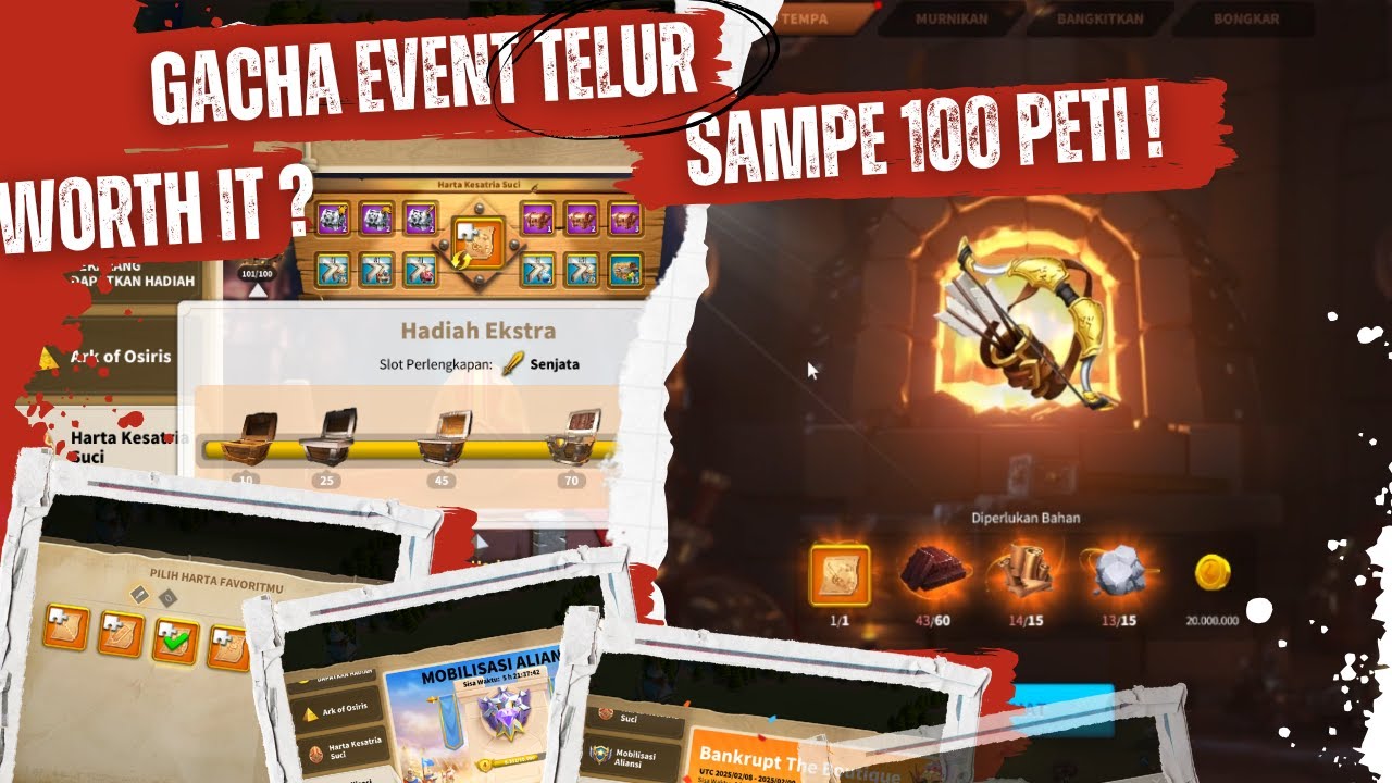 ABISIN GEMS DI EVENT TELUR GACHA SAMPE 100 PETI... WORTH IT KAH ? MARI KITA COBA....DAN BAHAS !