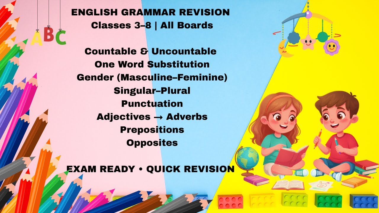 English Grammar RevisionClasses 3–8 Board Exam Preparation | Stress-Free Learning