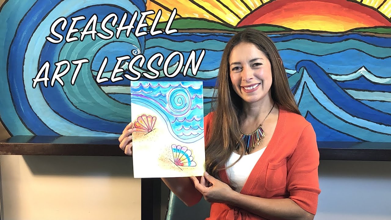 Seashells on the Beach Art Lesson