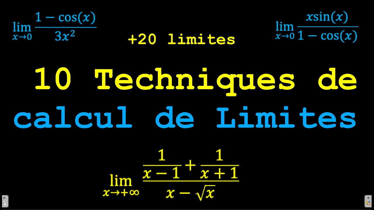 LIMITES ET CONTINUITE -  10 techniques de calcul de limites