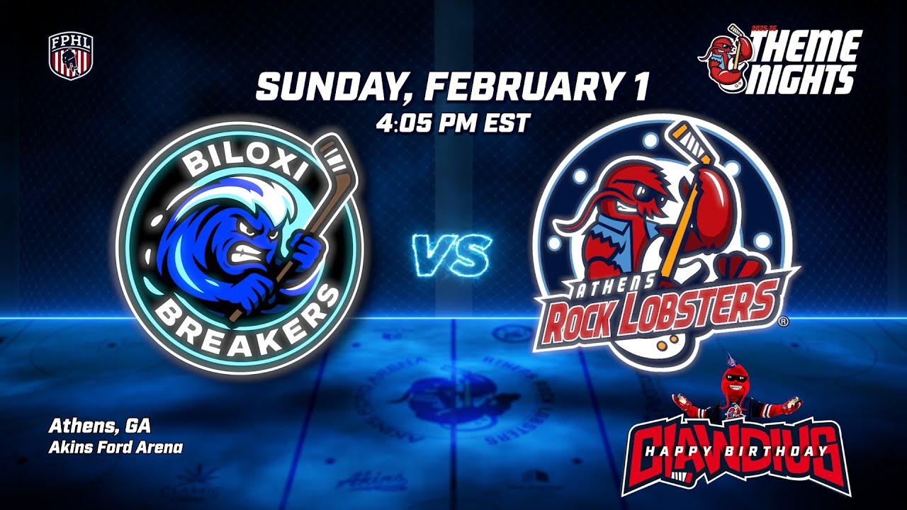 🔴 LIVE | Clawdius' Birthday! | Athens Rock Lobsters vs. Biloxi Breakers | FPHL