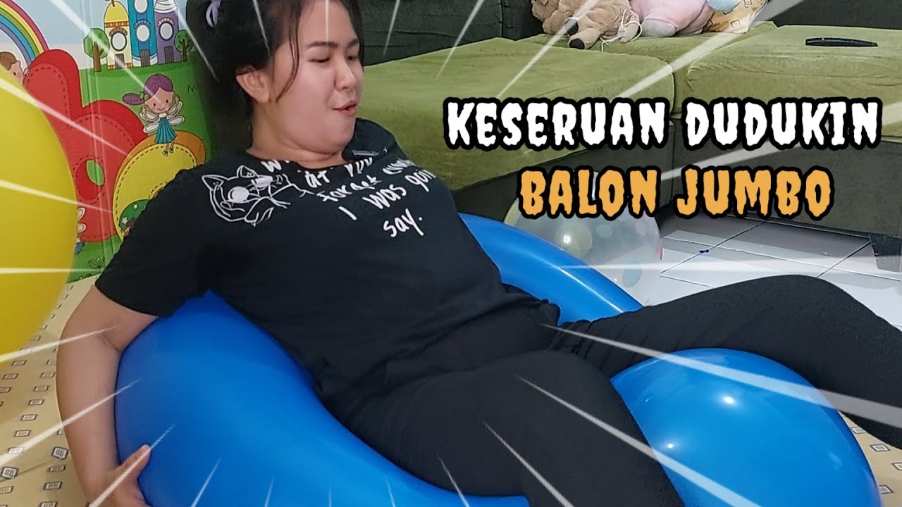 Tiup balon warna dudukim balon jumbo sampai meletus #poping_balloons#meletuskanbalon