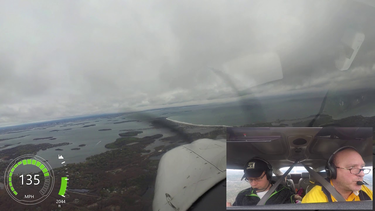 Visual Approach 33L to Logan (KBOS) in IMC in a Skylane : Keep your speed up!