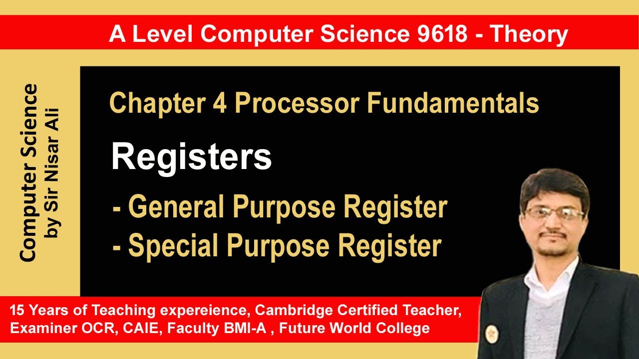Registers CPU | A Level CS 9618 | Paper 1 Theory