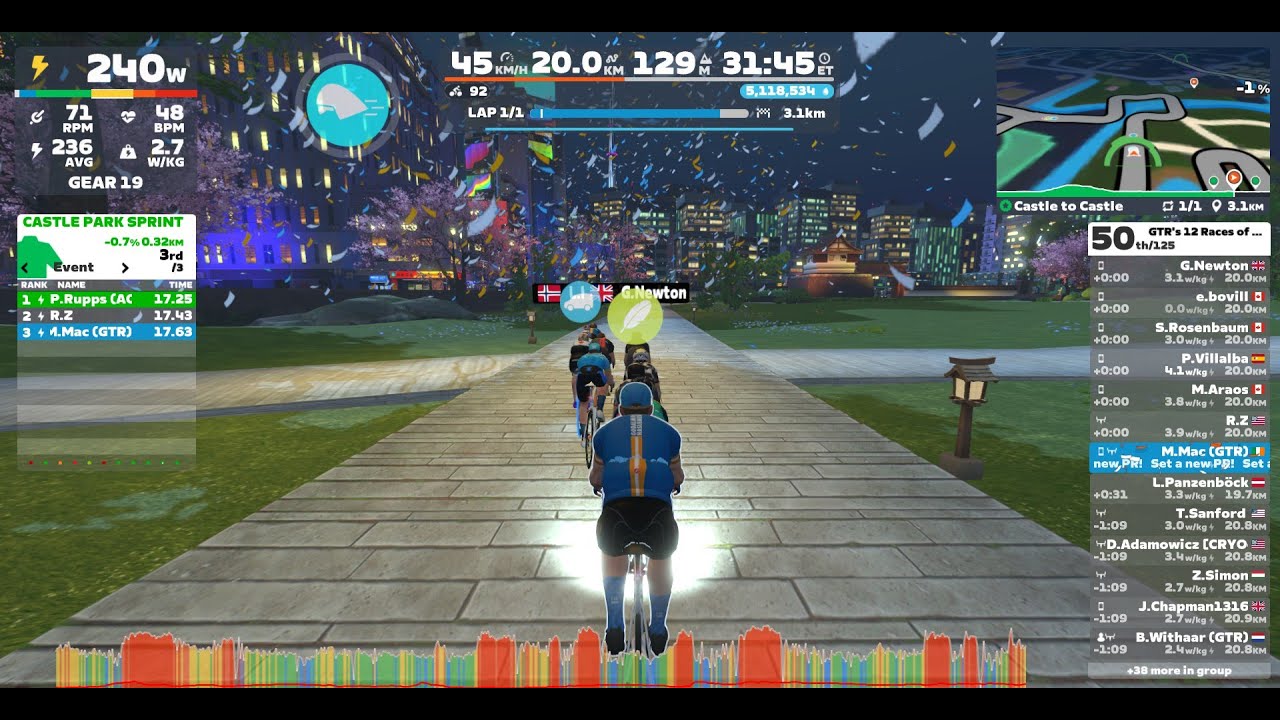 Zwift - GTR 12 Races of Christmas Stage 10 - Castle to Castle - ZRS 180-350
