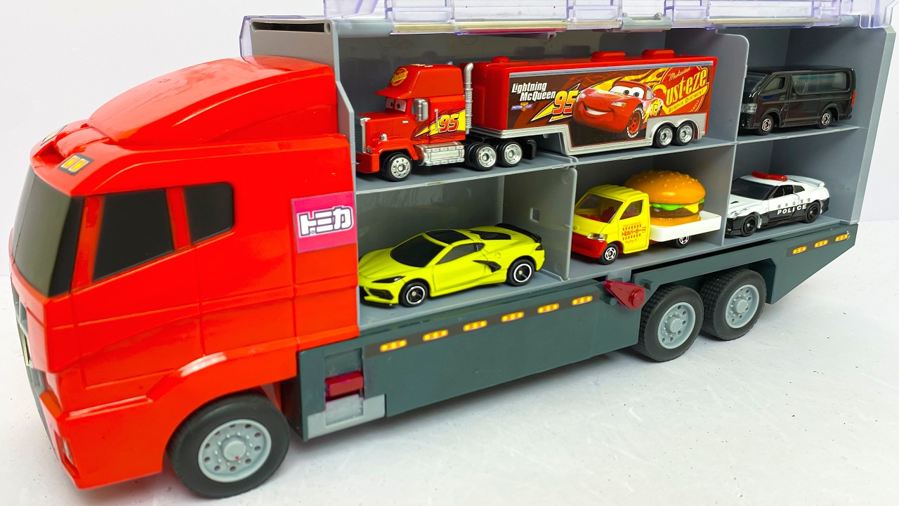トミカ☆ランボルギーニ・トラック・バスなどを開封！コンボイに収納！ Unboxing Tomica Lamborghini, Bus & Truck Convoy!