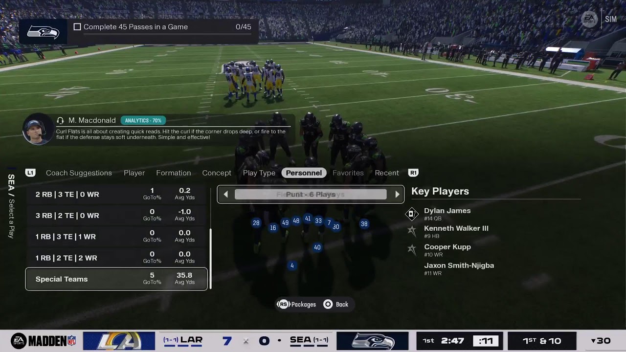 taking the sehawks to superbowl madden26