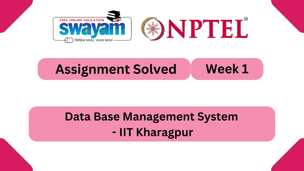 Data Base Management System Week 1 || NPTEL ANSWERS 2026 #nptel #nptel2026 #myswayam