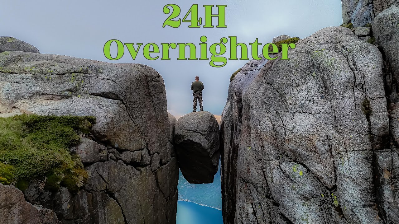 24H Bushcraft -Overnighter Kjeragbolten 1000m Abgrund