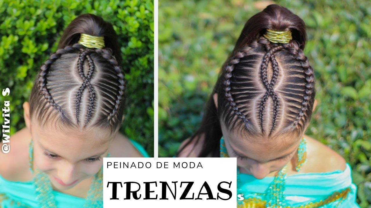 🔴 Peinados Fáciles y de moda para niñas / TRENZAS pegadas cruzadas /WILVITA 2019❤