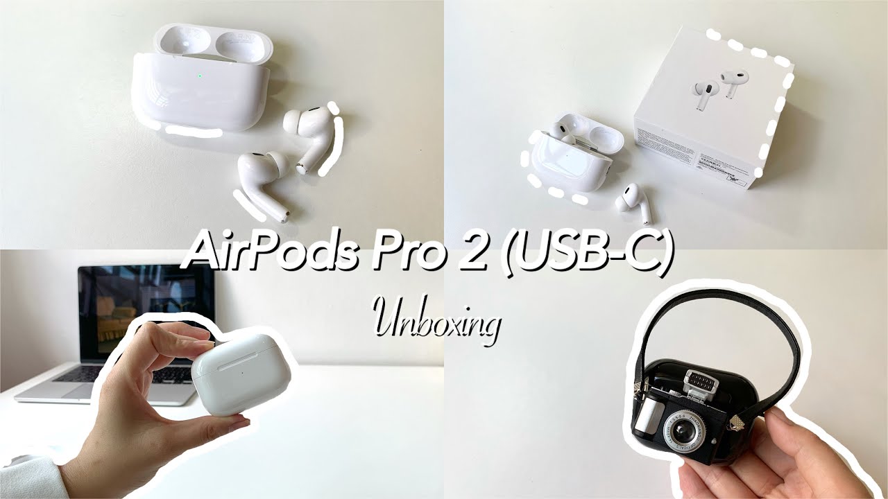 AirPods Pro 2 (USB-C) unboxing, aesthetic accessories | The New AirPods