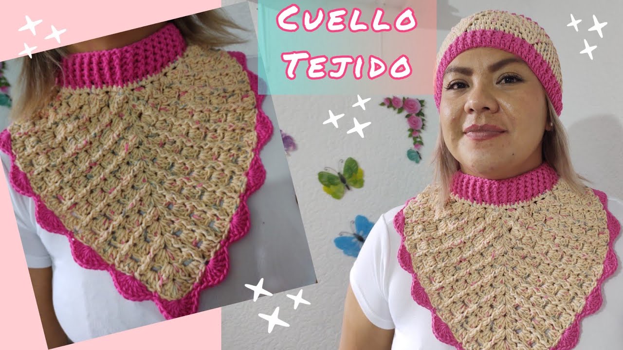 conjunto Gerald. cuello para dama tejido a crochet o ganchillo. pechera tejida .